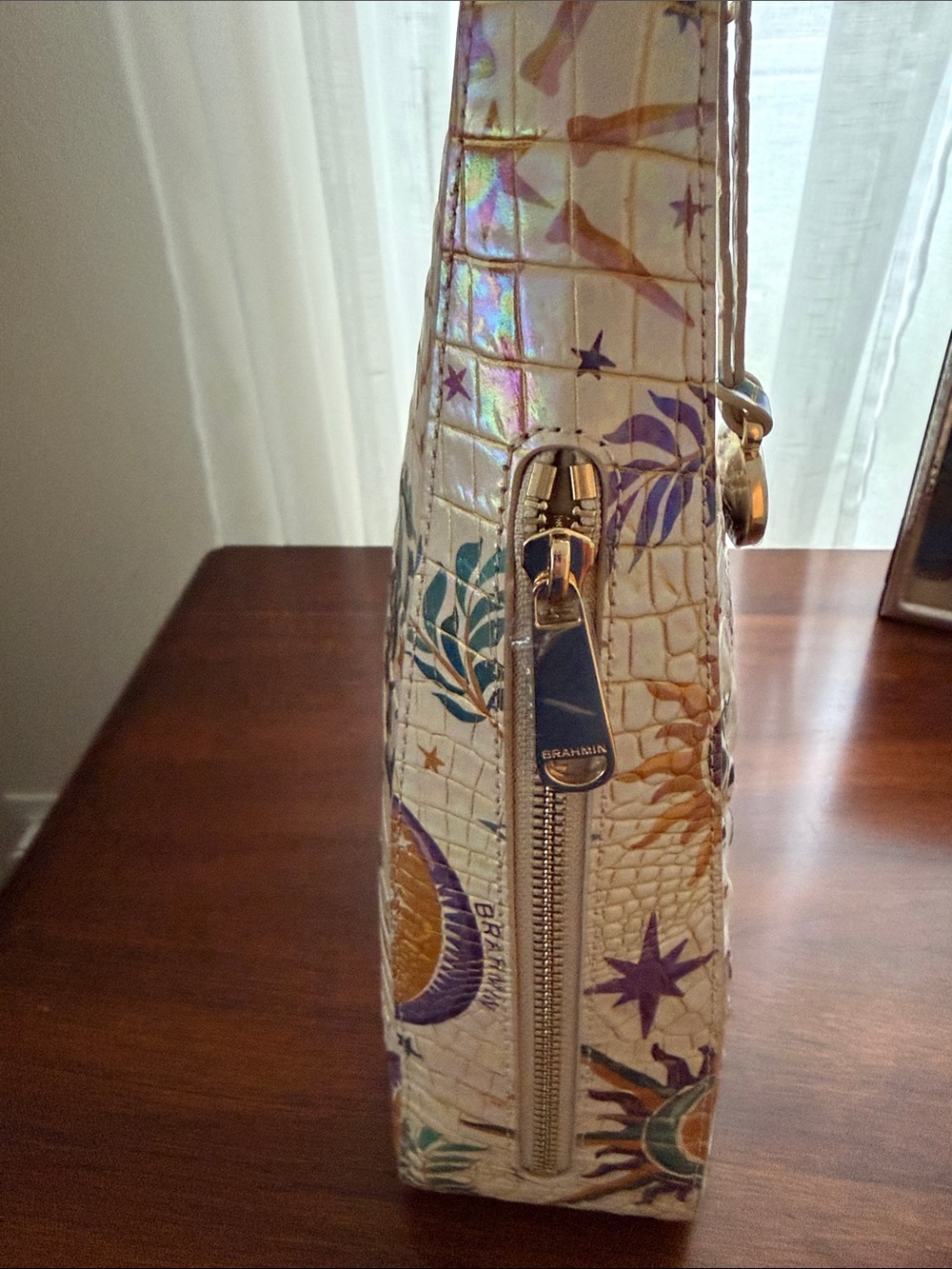 Brahmin Cream Sun & Moon Print Shoulder Bag - Picture 5 of 6